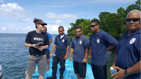 WildAid field officer working with local officers.