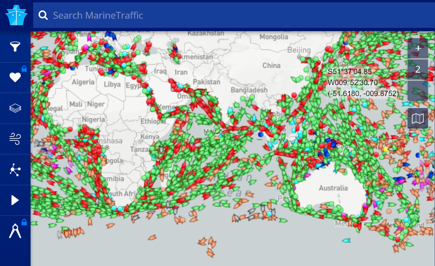 Marine Traffic map