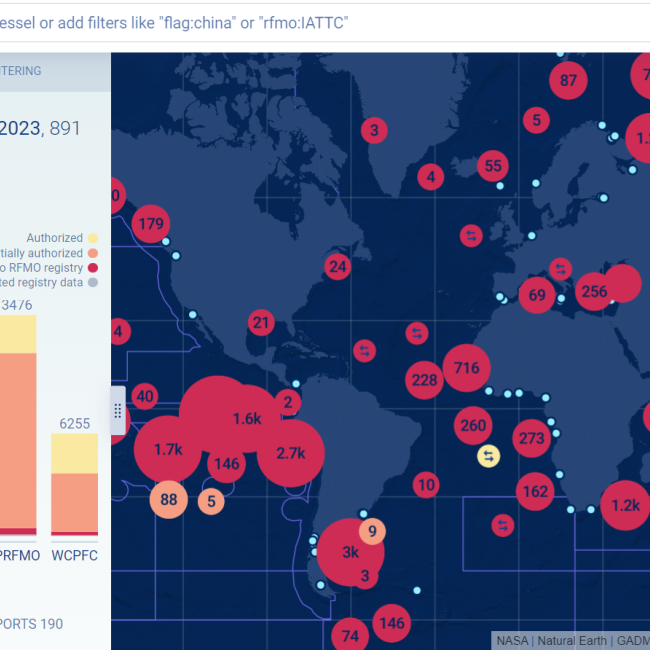 Global Fishing Watch Carrier Vessel Portal stats