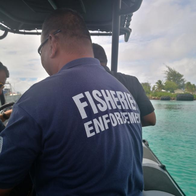RMI fisheries enforcement officer on vessel