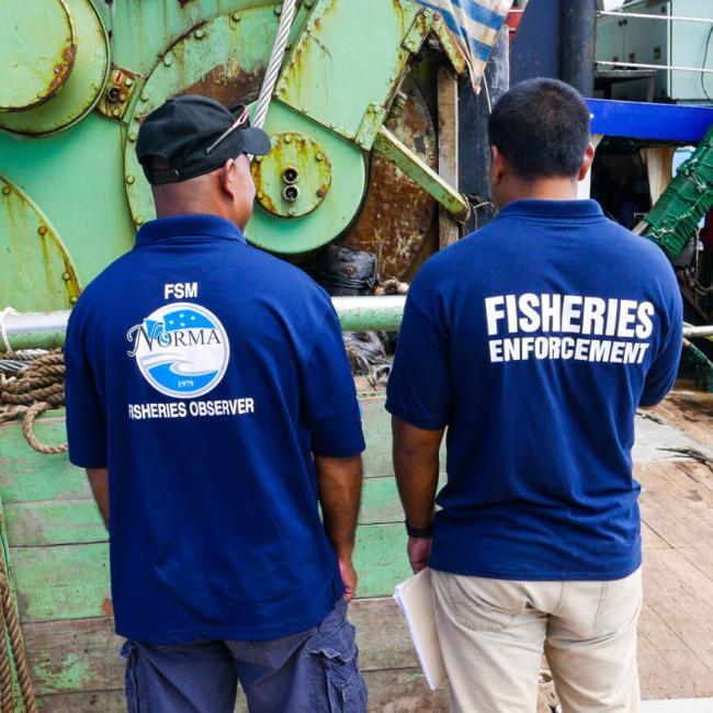 FSM fisheries officers backs