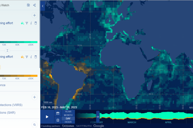 Global fishing watch map