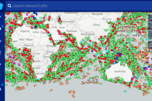 Marine Traffic map