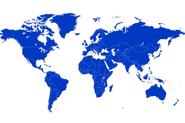 Plain world map (blue)