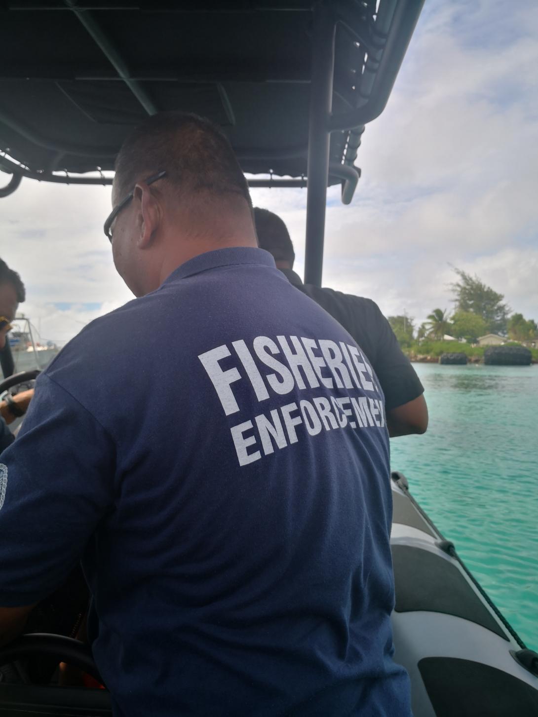 RMI fisheries enforcement officer on vessel